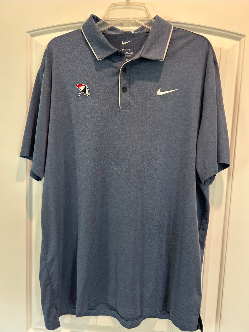 Nike Men’s Arnold Palmer Navy Polo with White Accents